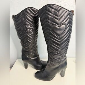 Gucci Marmot  Quilted Knee-High Boots